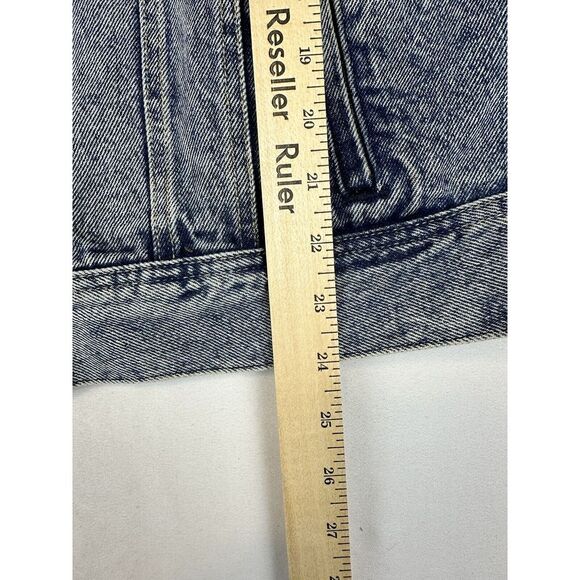 Vintage LEE Riders Jean‎ Jacket Made In The USA Trucker Distressed Blue Denim XL - Picture 7 of 16